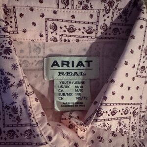 Bundle!!!! Ariat and Panhandle Youth girls Casual Shirt pink